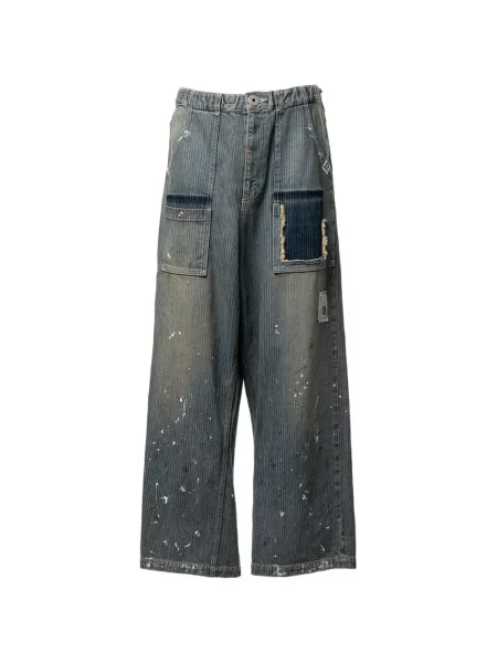 Blugi Maison Mihara Yasuhiro cu dungi albastru