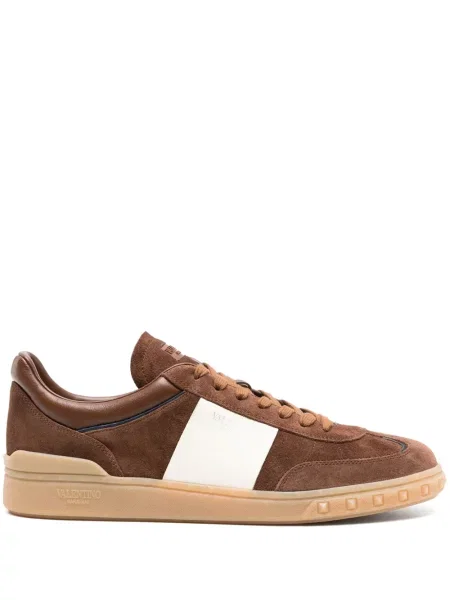 Sneakerși Valentino Garavani din piele de căprioară maro