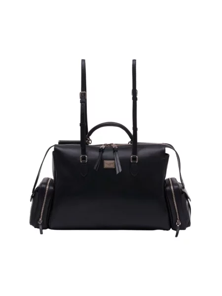 Torebka skórzana Dolce And Gabbana skórzana czarna