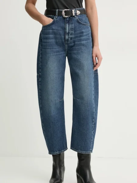 Дънки Rag & Bone с висока талия тъмносиньо
