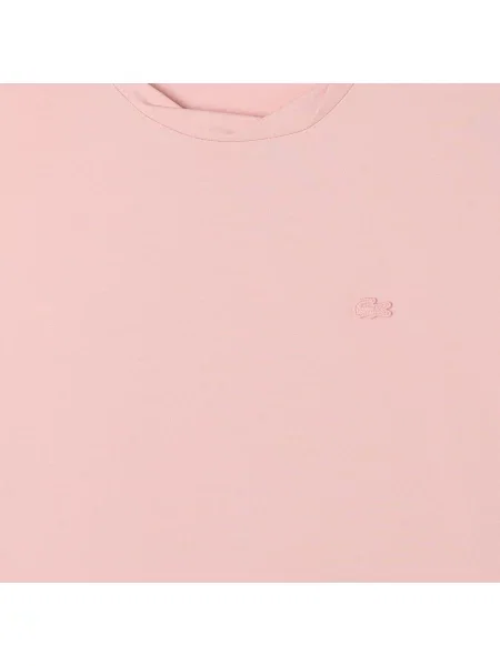 Lacoste T-Shirt Z Okrągłym Dekoltem Relaxed Fit jasnoróżowy