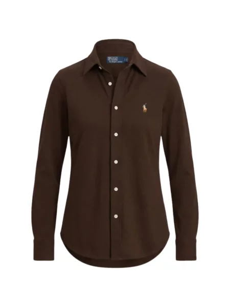 Костюм риза Polo Ralph Lauren бродирана на райета зелено