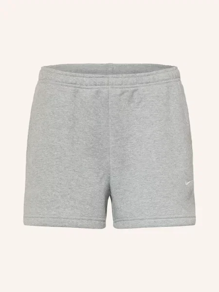 Nike Teplákové Kraťasy Studio Fleece světle šedá