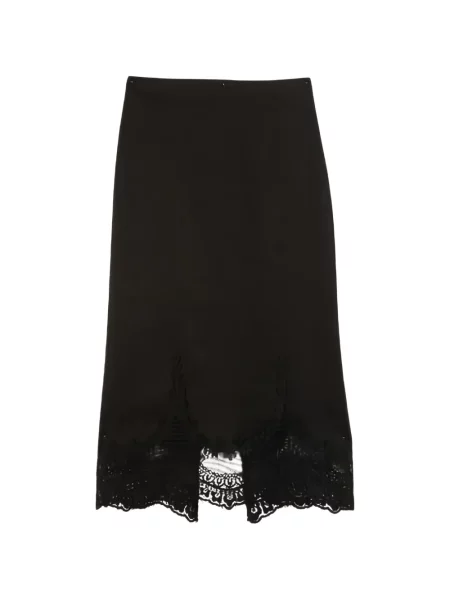 Fustă midi Twinset din dantelă negru
