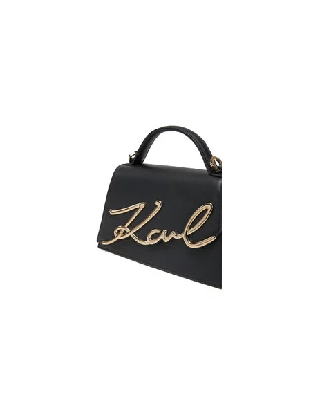 Karl Lagerfeld Ručna torbica Signature zlatna crna