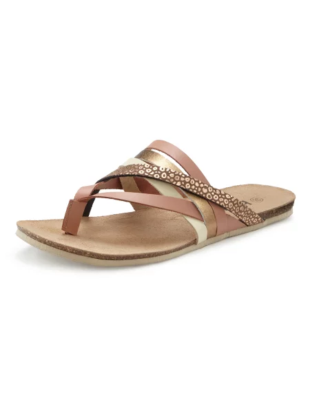 BEACHTIME by LASCANA Flip-flops fildeş / ciocolatiu / auriu / pal roz