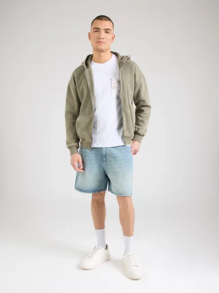 JACK & JONES Majica JORMONTAUK temno bež / safir bela