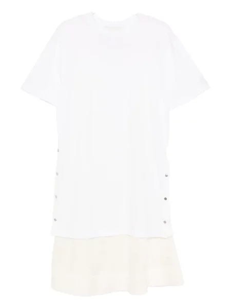 Rochie mini 3.1 Phillip Lim cu decolteu în U scurtă de costum alb