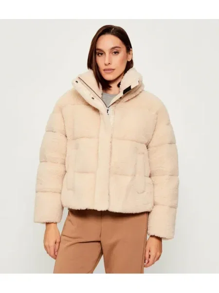 Weekend MaxMara Geacă de puf ALFRED | Loose fit cu adaos de lână bej