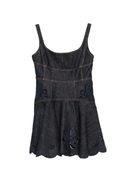 Rochie mini Self-portrait cu broderie albastru