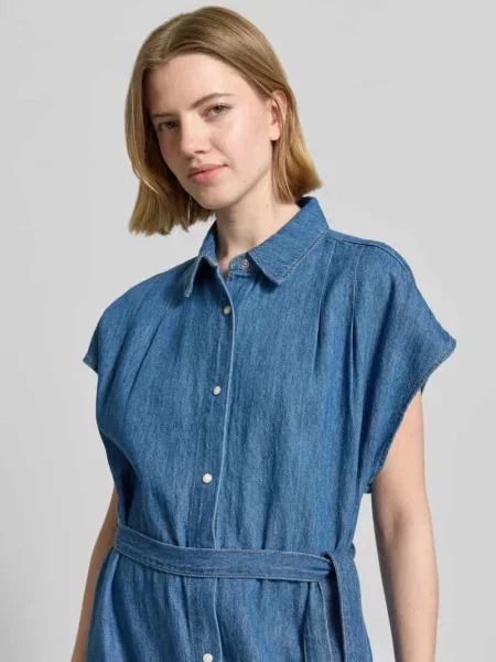 Sukienka jeansowa o kroju regular fit z czystej bawełny S.oliver Red Label niebieska
