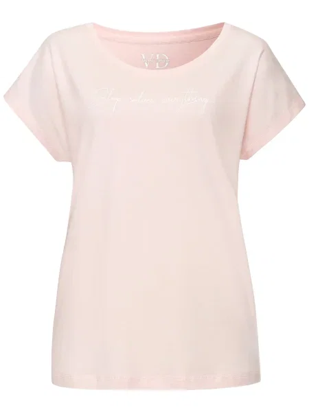 VIVANCE Bluză de noapte rosé alb