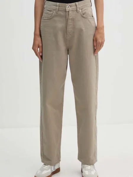 Дънки Pepe Jeans BARREL JEANS UHW с висока талия бежово