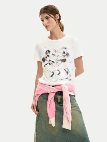 Desigual T-Shirt Core Mickey biały
