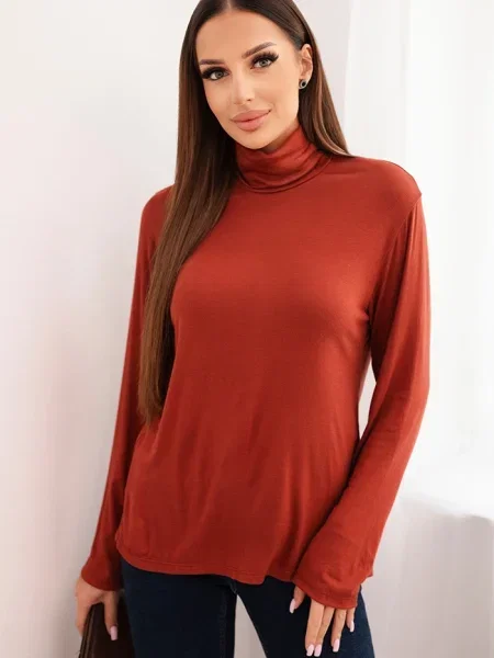 Bluză Kesi Włoski cu mâneci lungi lungă maro