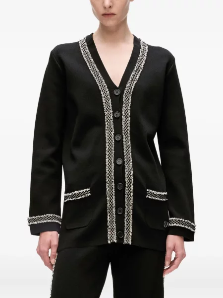 Bouclé cardigan Karl Lagerfeld negru