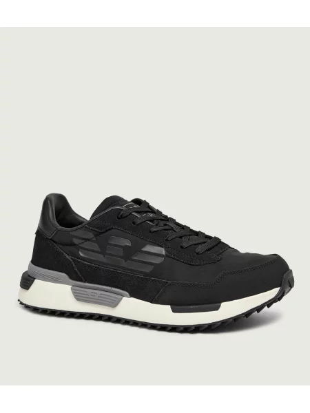 Sneakers tornacipő | hasított bőr fekete