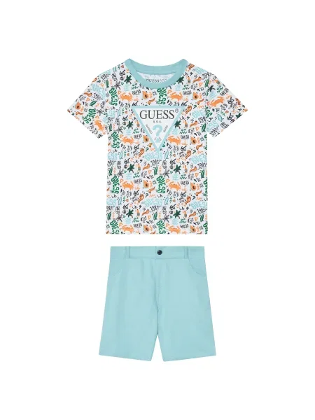 Guess Póló és rövidnadrág szett Regular Fit kék