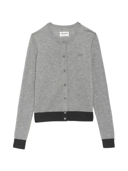 Cardigan Zadig&voltaire din cașmir cu autograf gri