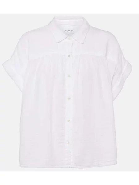 Bluză Velvet de catifea alb