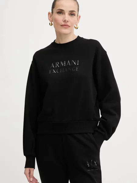 Armani Exchange hanorac de cu imprimeu negru
