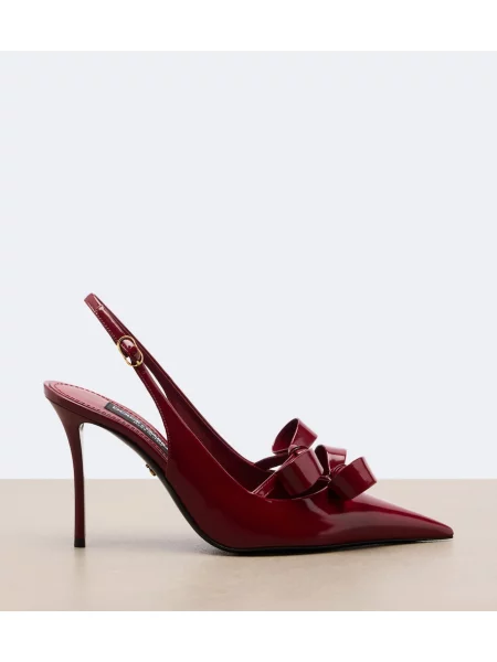 Pantofi cu toc Dolce&gabbana cu funde din piele de lac