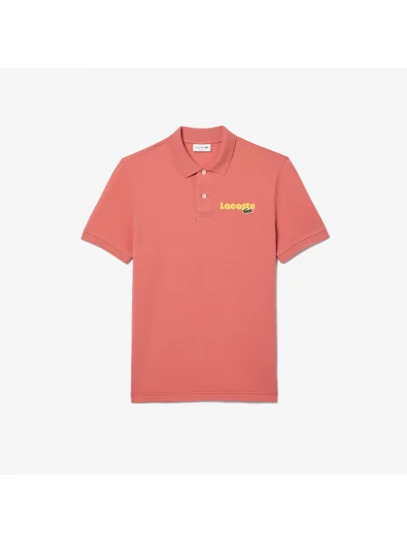 Lacoste Koszulka Polo O Regularnym Kroju Z Nadrukiem czerwony
