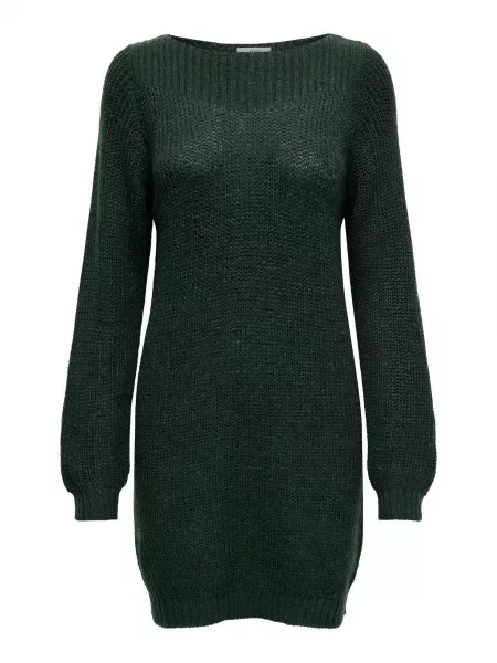 JDY Rochie tricotat JDYWHITNEY MEGAN închis verde