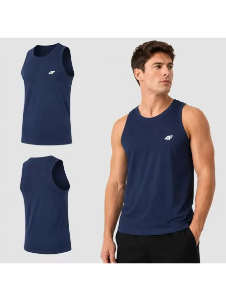 KOSZULKA 4F T-SHIRT NA RAMIĄCZKA BEZ RĘKAWÓW niebieska