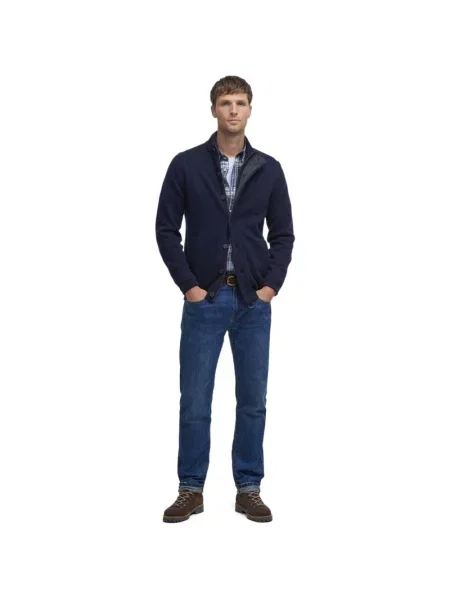 Kardigan ze stójką Essential PATCH Barbour granatowy