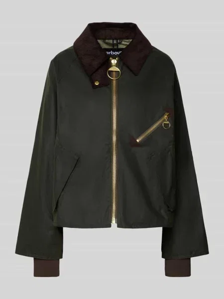 Kroj regular fit kurtka funkcyjna z czystej bawełny Barbour oliwkowa