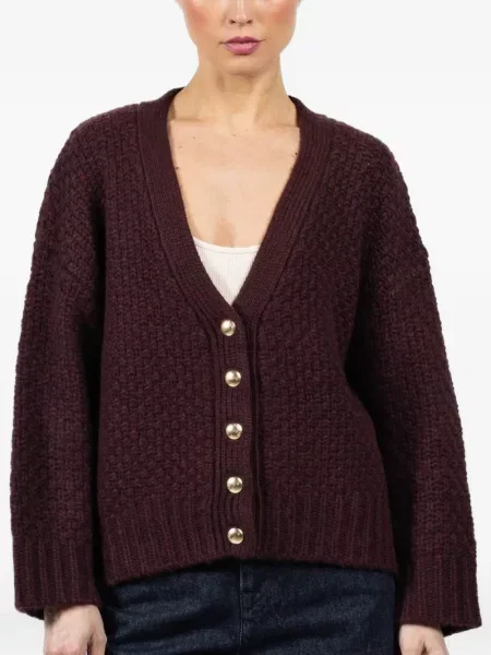 Cardigan Sablyn cu decolteu în V roșu