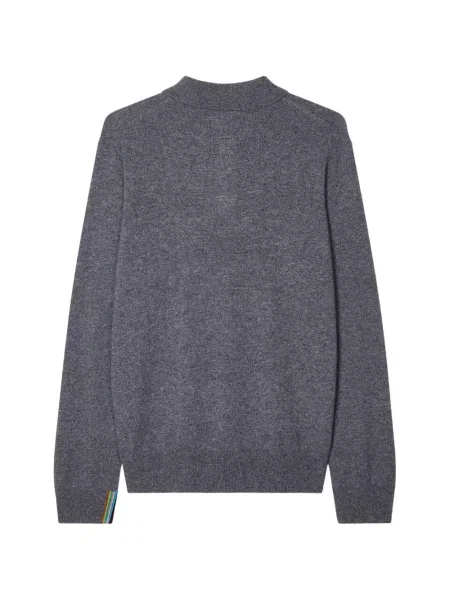 Lung tricou polo Paul Smith din cașmir gri
