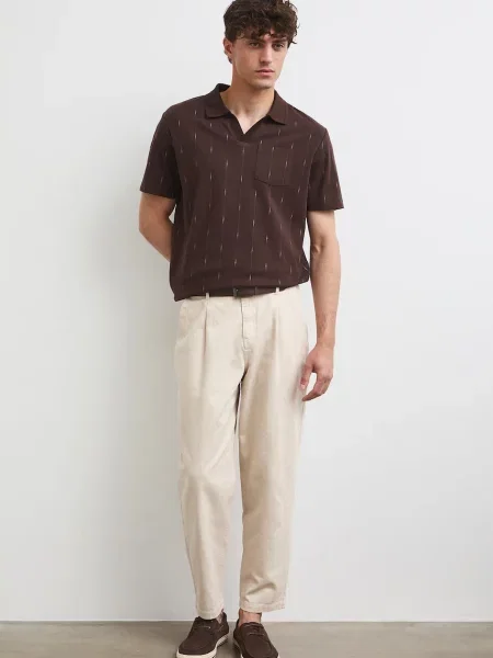 Medicine polo majica z elastanom rjava