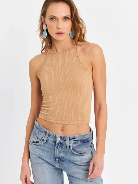 Cool & Sexy Top cămilă maro