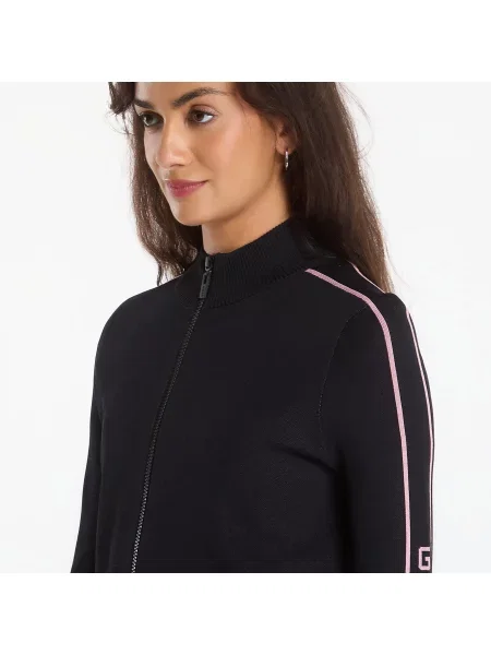 Пуловер GUESS Meissa Full Zip Ls Sweater Jet Black L черно