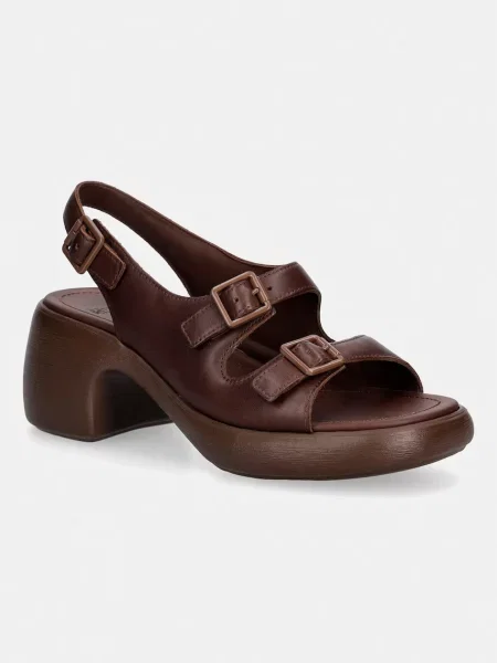 Camper sandali z visoko usnjeni Thelma Sandal rjava