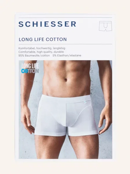 Schiesser Boxerky Long Life Cotton černá