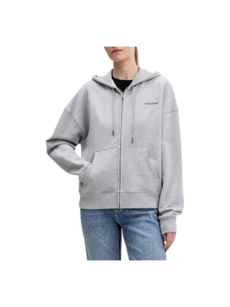 Bluza z kapturem Guess z kapturem szara