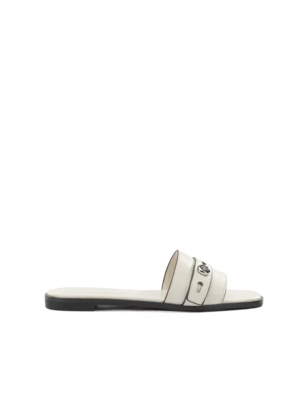 Klapki Tory Burch skórzane białe