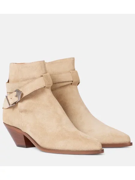 Cizme scurte Isabel Marant din piele de căprioară bej