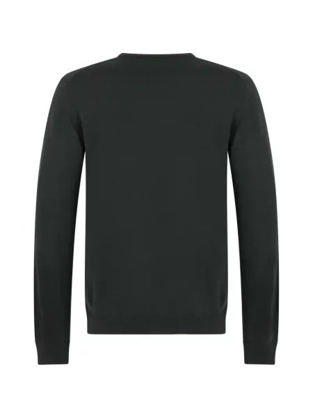 Lung pulover Roberto Collina cu decolteu rotund verde