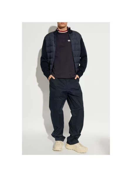Spodnie Moncler z logo niebieskie