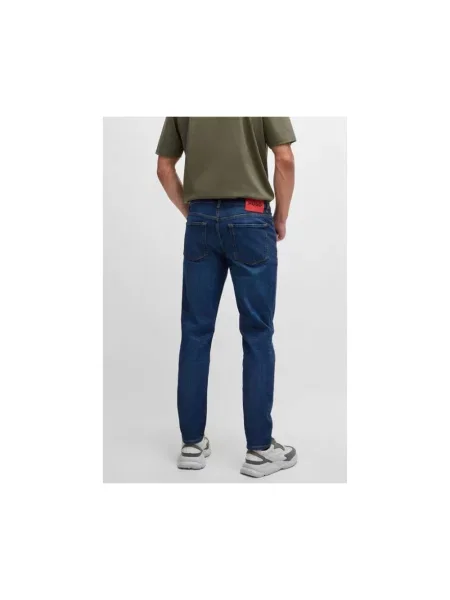 Jeansy o kroju tapered fit z 5 Hugo granatowe