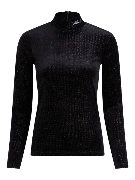 Top Karl Lagerfeld de catifea negru