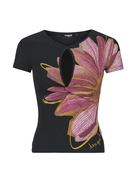 Desigual Tricou TS_DUBLIN Negru Casual Fit roz