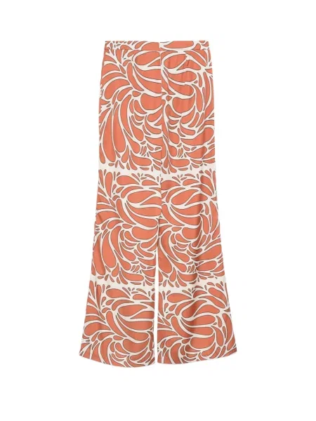 Pantaloni Twinset cu imagine cu imprimeu abstract maro