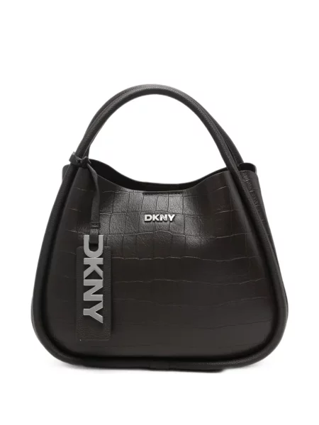 Geantă shopper Dkny cu autograf maro