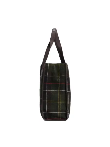 Barbour torebka z wełną zielona