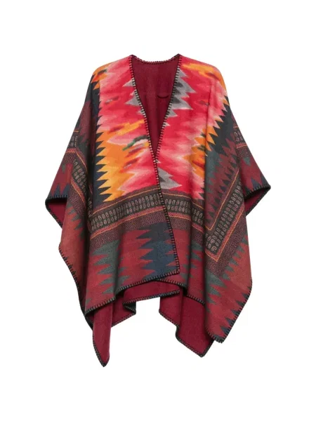 Poncho Pierre-louis Mascia cu imprimeu geometric roșu